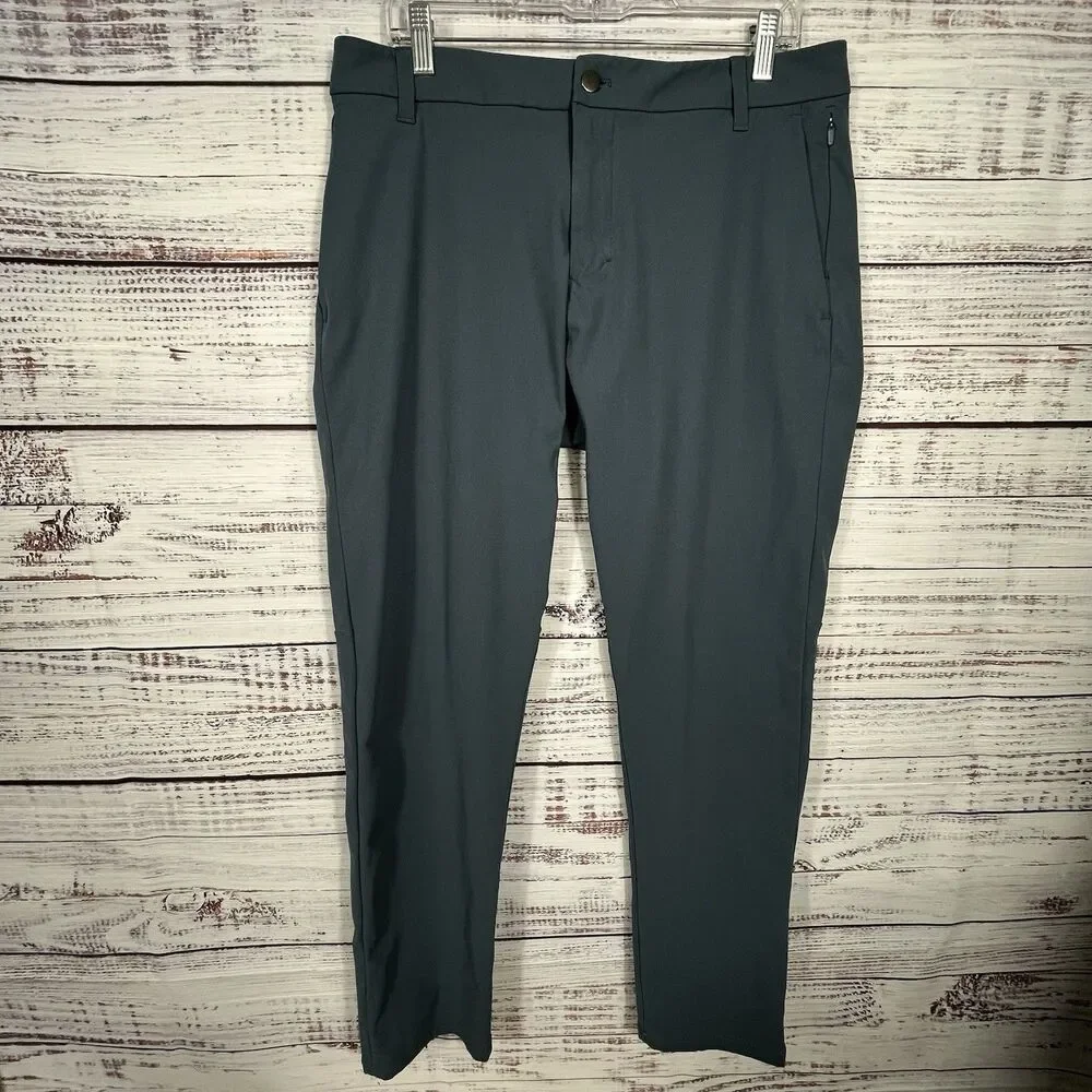 Lululemon Commission Pants Mens 34x32 Iron Blue Classic Warpstreme Performance